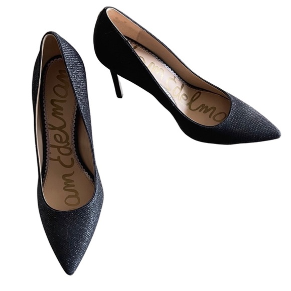 NEW Sam Edelman Black Evening Special Occasion Heels Sparkle Shimmer - Picture 3 of 5